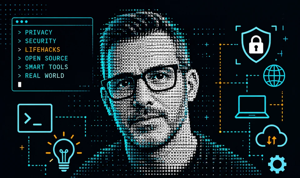 Pedro, a SecHack podcast házigazdája kézre támasztott állal, mellette mikrofon, pajzs és lakat ikon